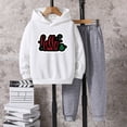 thumbnail image 2 of Boys Outfits Size 8 Winter Red Plaid Prints Hoodies for Boys 10-12 Tracksuit Jogger Pants Set Pullover Sweaters Boys 10-12 Sweatshirt, 2 of 4