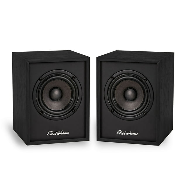 Electrohome Huntley Powered Bookshelf Speakers with Built-in Amplifier and 3" Drivers for Turntable, TV, PC and Wireless Music Streaming featuring Bluetooth 5, RCA and Aux (EB10B)