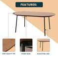 thumbnail image 3 of LeisureMod Tule Mid-Century Modern 71" Oval Dining Table with MDF Top and Black Steel Legs for Kitchen and Dining Room (Walnut), 3 of 14