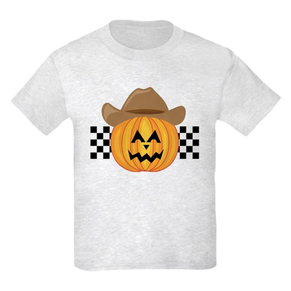 CafePress - Western Halloween Cowboy Pumpkin Kids T Shirt - Light Classic Kids Graphic, Short Sleeve T-Shirt, Sizes XS-XL