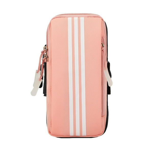 Naiovety Cierre de cremallera Bolsa portátil para el brazo del teléfono móvil Senderismo Viajar Correr Jogging Bolsa de almacenamiento Ropa Deportiva, Zapatos Rosado