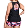 thumbnail image 5 of 3 Piece Tankini Swimsuits for Women Plus Size Tummy Control Athletic Tankini Set Tribal Print Bathing Suits, 5 of 8