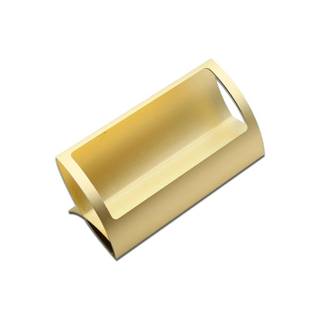 Stylish Aluminum Alloy Desktop Q Shape Business Card Holder Display Business Card Holder for Tradeshows Golden