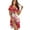 Happy Valentine's Day Love Cat, variant on Retro Lily Flower Print Women's Nightgown Short Sleeve Pajama Dress Soft Fabric Sleepwear Dress Button Down Sleep Shirts Breathable Boyfriend Nightdress, 2XL