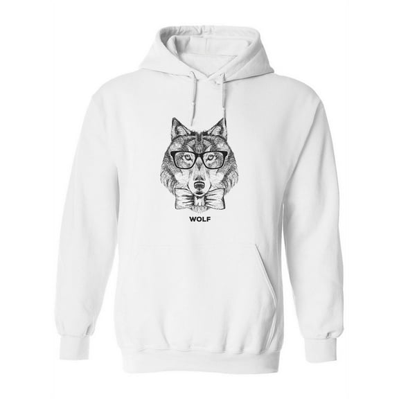 Hipster Wolf Design Hoodie Women -Image by Shutterstock, Female Medium