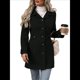 thumbnail image 2 of Abrigo Clásico de Invierno para Mujer con Bolsillos y Botonadura Sencilla. Negro L, 2 of 9