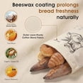thumbnail image 3 of 2-PCS Beeswax Bread Bag with Zipper Seal – Reusable Bread Storage Bags, Eco-Friendly Natural Beeswax Lining, to Keep Homemade Bread Fresh for Sourdough & Artisan Loaves (White), 3 of 7