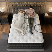 GREOO Full Mattress 14 Hybrid Mattress in a Box Gel Memory Foam and Pocket Springs with Motion Isolation, Medium Firm, Pressure Relief, CertiPUR-US® Certified Inner Foam