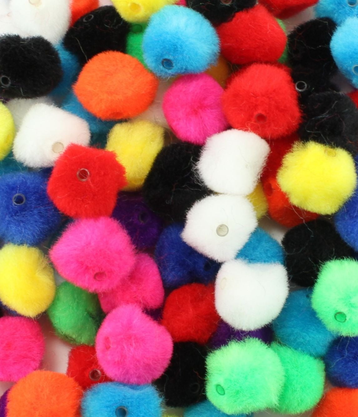 1 inch Pom Pom Beads Assorted Colors 50 Pieces