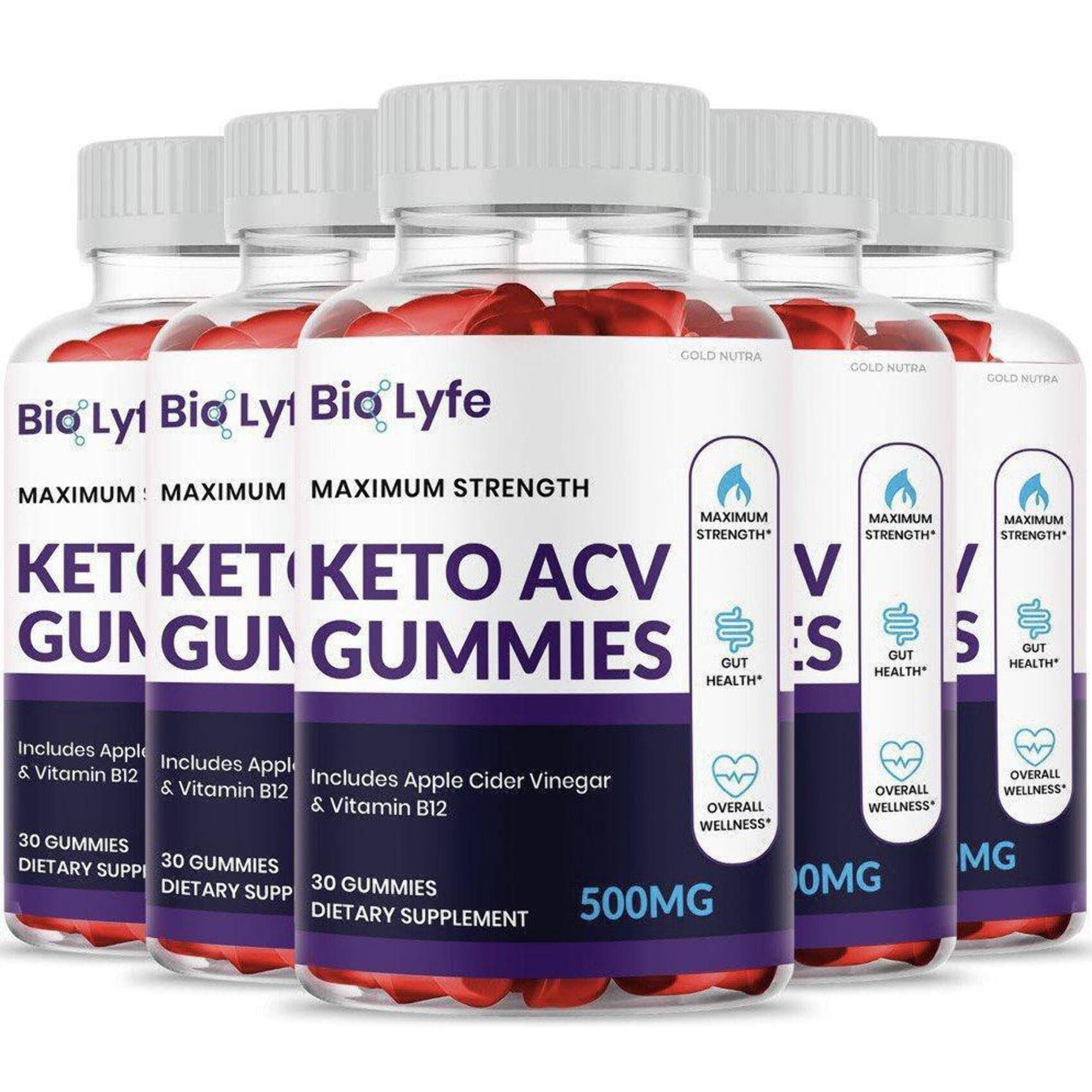 BioLyfe Keto ACV Gummies, Official Bio Lyfe Maximum Strength 5 Month Supply Apple Cider Vinegar (5 Pack)