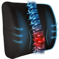 BN-LINK Lumbar Support Pillow For Office Chair and Car Seat, Perfectly Balanced Memory Foam, Versatile Use Lower Back Cushion with Adjustable Strap