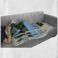 thumbnail image 6 of Nautical Home Soft Flannel Fleece Blanket, Ocean Beach Seascape Sunbeds Balcony Summer Picture Tropical Island, Cozy Plush for Indoor and Outdoor Use, 60" x 80", White Green and Blue, by Ambesonne, 6 of 6