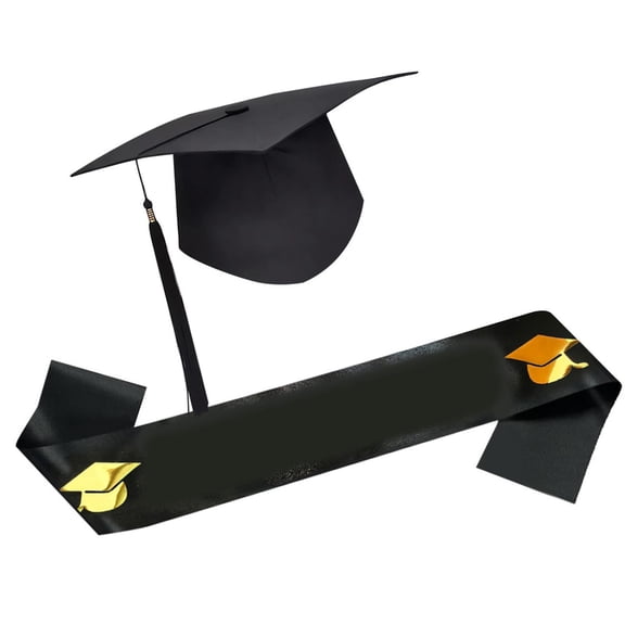 Sinyiin Congrats Grad Party Supplies Graduation Caps with Graduation Stoles Sash Set for College,Highs School and Bachelors