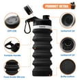 thumbnail image 6 of ONTA Collapsible Water Bottle - BPA Free Silicone Foldable Water Bottle for Travel Gym Camping Hiking, Portable Leak Proof Sports Water Bottle with Carabiner(Black), 6 of 8