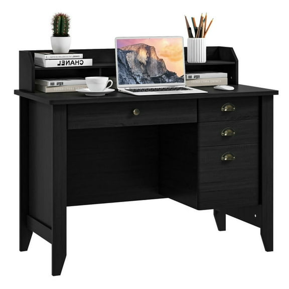 Yardi Yard Computer Desk PC Laptop Writing Table Workstation -Black, Computer Desk, Gaming Computer Desks for Study,Working,Writing