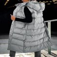 thumbnail image 4 of Women Long Winter Jacket  Sleeveless Hooded Zipper Closure Puffy Vest, 4 of 5