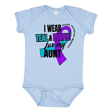 

Inktastic Suicide Prevention I Wear Teal and Purple for My Aunt Gift Baby Boy or Baby Girl Bodysuit