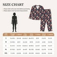 thumbnail image 4 of Gukieu Skull red flower blue Print Women's Long Sleeve Pajama Set, Button Top Elastic Pocket Pajama Pants Two Piece Set Home Wear-X-Large, 4 of 7
