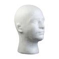 thumbnail image 2 of Meoldis Male Foam Mannequin Head, White Foam Head for Wig Styling, Hat Display, and Makeup Practice, 2 of 7