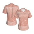 thumbnail image 3 of Yiaed Rose Gold Glitter Print Women's T Shirt V-Neck Short Sleeve Shirt Casual Breathable Tee Summer Tops-, 3 of 5