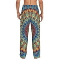 thumbnail image 3 of Picia Round Mandala Mens Soft Woven Cotton Elastic Waistband Sleep Pajama Pant Lounge Sleep Pant With Pockets And Drawstring-Small, 3 of 9