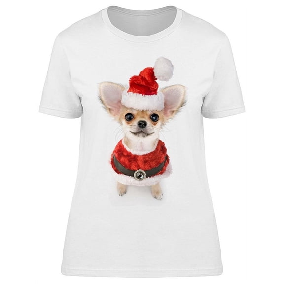 Christmas Chihuahua Pup T-Shirt Women -Image by Shutterstock, Female XX-Large