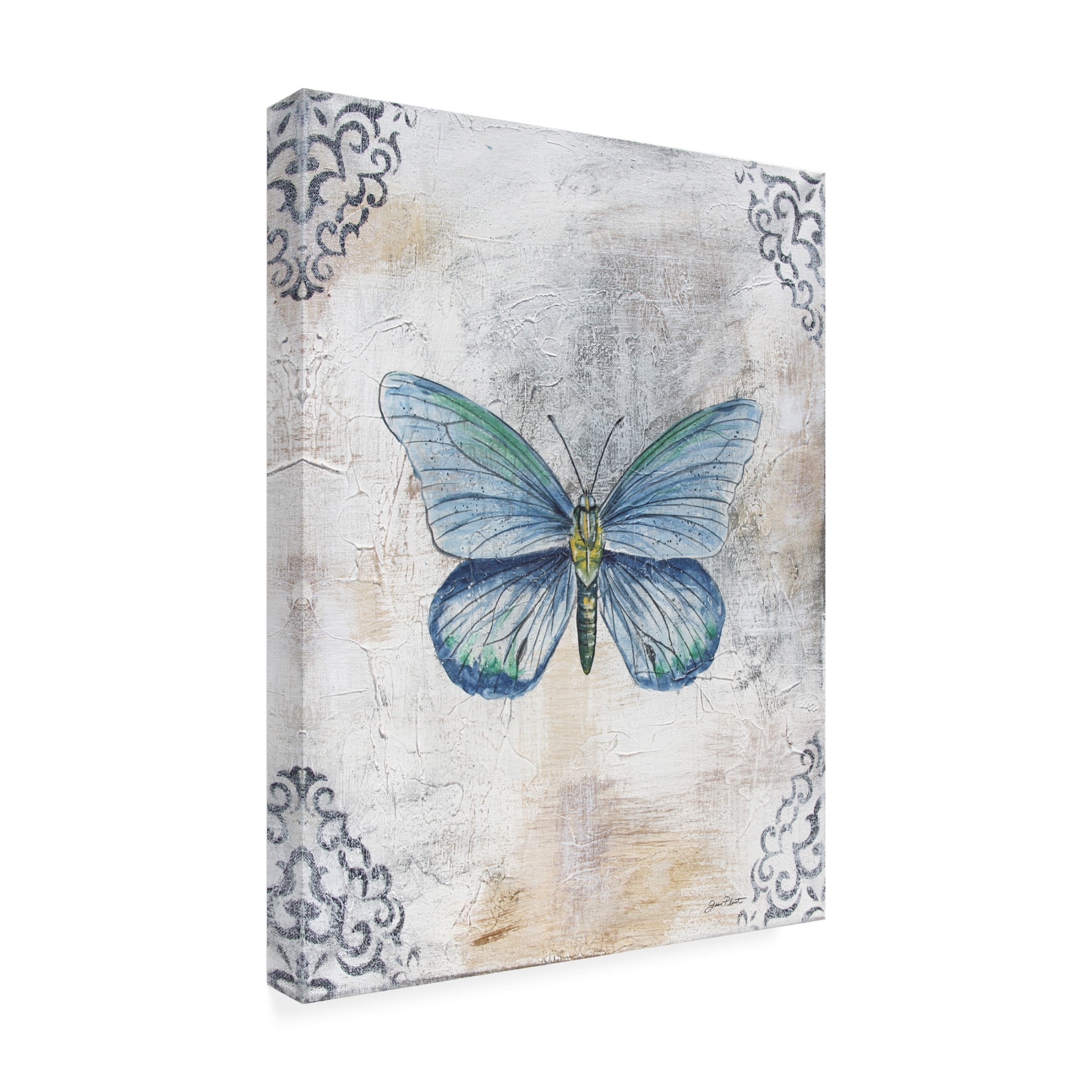 Canvas Wall Art - Jean Plout 'Textured Watercolor Wings A' Wall Art for Living Room, Bedroom, or Office Décor by Trademark Fine Art - 24 x 32 Inches
