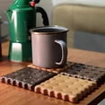 thumbnail image 4 of 1Pc Solid Wood Biscuit Shaped Coaster Set Insulation Pad And Mat For Home Table Decoration And Accessories Gift For Friends, 4 of 8