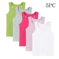 thumbnail image 1 of Paquete de 5 Camisetas Interiores de Verano para Niño, Camisetas sin Mangas para Niño, Cuello Redondo, Algodón Suave, Racerback, Multicolor, 12 Años, 1 of 8