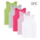 thumbnail image 1 of Paquete de 5 Camisetas Interiores de Verano para Niño, Camisetas sin Mangas para Niño, Cuello Redondo, Algodón Suave, Racerback, Multicolor, 3 Años, 1 of 8
