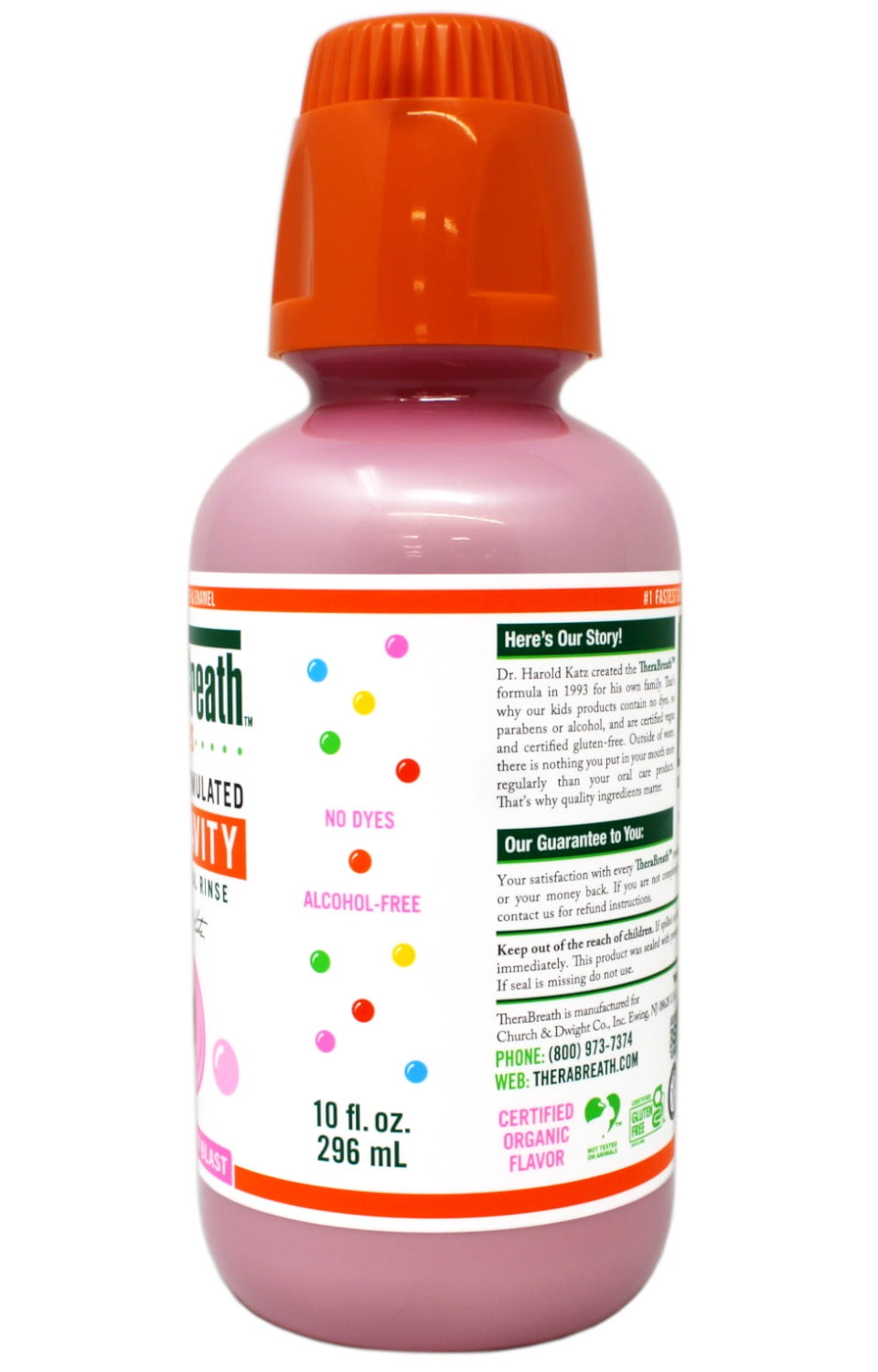 TheraBreath Kids Anticavity Mouthwash, Bubblegum Blast, 10 FL OZ - 3 Pack