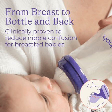 Lansinoh Anti-Colic Baby Bottle for Breastfeeding Baby, Baby Formula Feeding, 5oz, 3pk, Slow Flow Nipples, Size S
