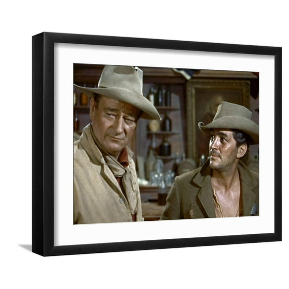 Art.com Rio Bravo, John Wayne, Dean Martin, 1959 Photo, Black Frame Wall Art, 21" x 17"
