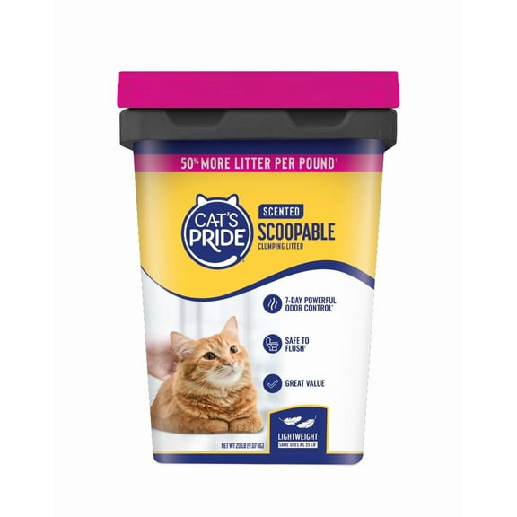 Cat's Pride Scented Scoopable Lightweight Cat Litter 20lb Pail