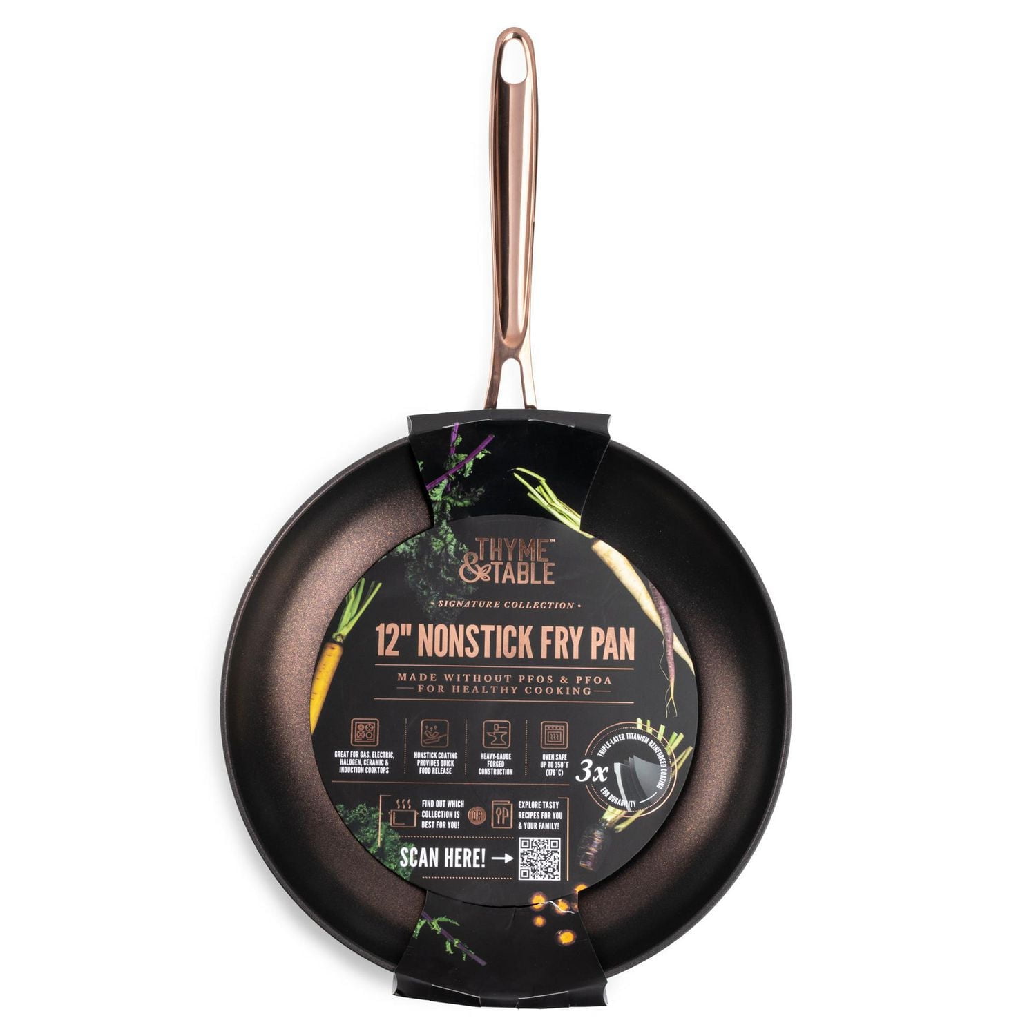 Thyme & Table 12" Nonstick Fry Pan, Rose Gold, Fry Pan