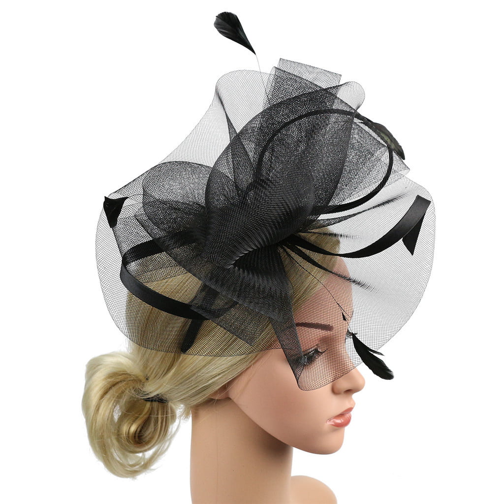 Fascinators Hat for Women Flower Mesh Feather Kentucky Hats Wedding Tea Party Headwear