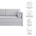 thumbnail image 2 of Modway Linden Upholstered Heathered Chenille Sofa in Newsprint, 2 of 9