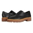 thumbnail image 2 of Vince Camuto Mritsa Black Leather Perforated Slip-On Derby Oxford Sneakers (BLACK, 6), 2 of 6