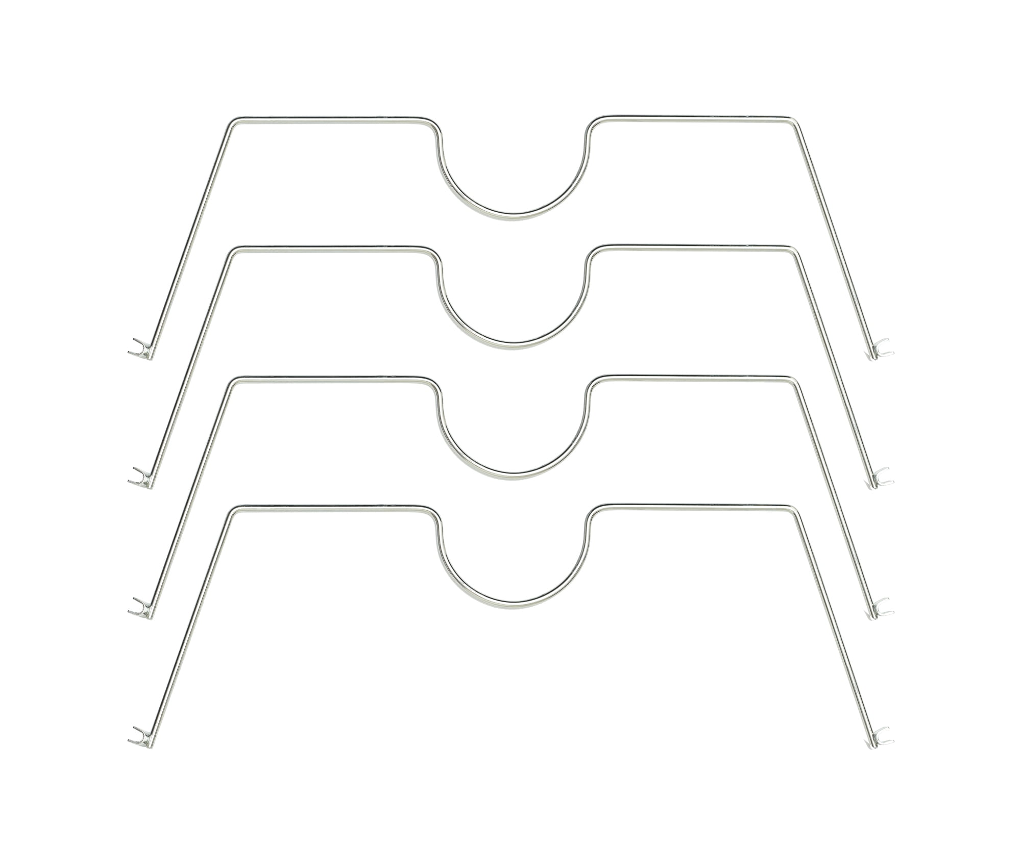HSS Wire Shelf Divider, Fits 18' Deep Wire Shelf, Chrome, 4-Pack, Hardware