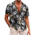 thumbnail image 1 of Camisa hawaiana para hombre, camisa de verano, camisa informal con estampado floral, camisa de playa para vacaciones, 1 of 6