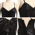 thumbnail image 3 of IDOPIP Women's Sparkly Sequins Bodycon Mini Dress Spaghetti Straps Floral Glitter Party Dress, 3 of 7