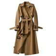 thumbnail image 2 of BOOMILK Long Trench Coats for Women Plus Size Trendy Belted Jacket Solid Long Sleeve Outerwear, 2 of 7
