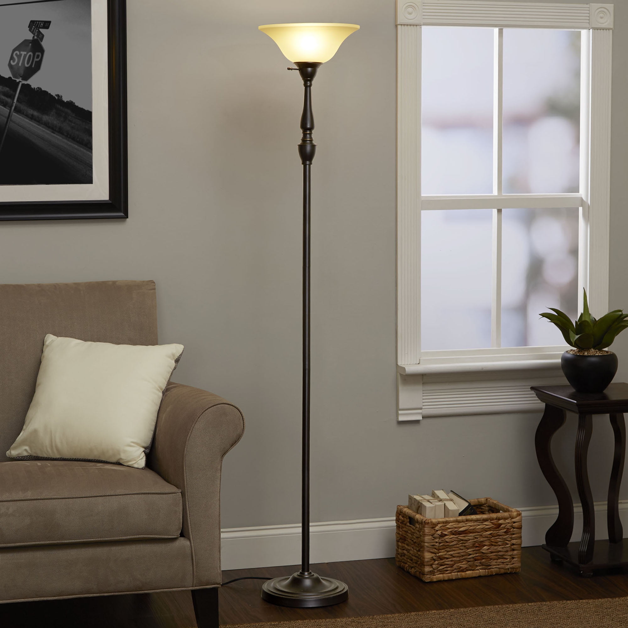 Better Homes Gardens 70 Torchiere Floor Lamp Restoration Bronze