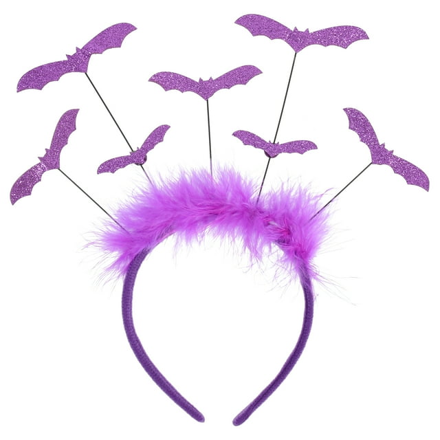 Bandeau Portable d'Halloween Design Plume de Chauve-Souris Accessoire de Fête