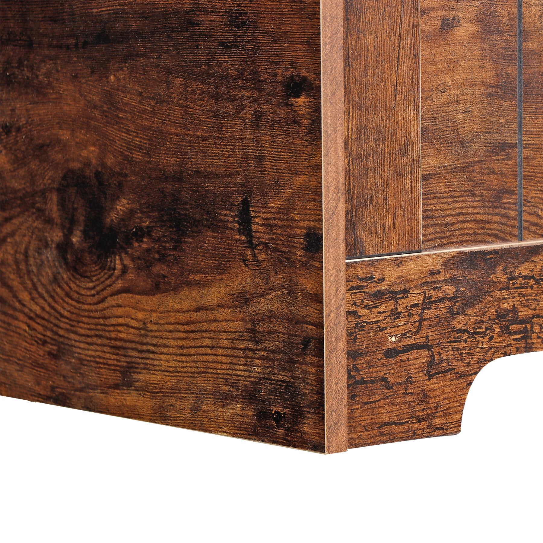 HomGarden 30'' Wooden Toy Chest 150L Large MDF Child Storage Box Cabinet Rustic Brown