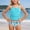 Mint Green, variant on Girls 2 Piece Tankini Swimsuit for 4-14 Years Kids UPF 50 High Neck Bathing Suit with Swim Shorts Tween Beach Pool Swimwear Set