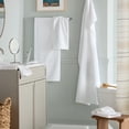 thumbnail image 3 of TOWN & COUNTRY EVERYDAY 6-Piece Textured Windowpane Set, 2-Bath Towels, 2-Hand Towels, 2-Washcloths, 100% Cotton, Plush & Absorbent 550GSM, White, 3 of 8