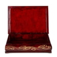 thumbnail image 2 of STP GOODS Cornflowers Lacquer Trinket Box 6.3x4.3" (11x16 cm) Wooden Decorative Jewelry Box Keepsake Handmade Jewelry Storage Organizer Floral Trinket Case, Red, 2 of 8