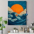 thumbnail image 4 of Great Wave and Sun Canvas Wall Art, Classic Ocean Art Print for Living Room, Bedroom, Office, Kitchen and Cafe Decor, 4 of 8