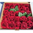 thumbnail image 3 of (Red Color) Artificial Foam Roses w/Stem - Centerpieces Arrangements Baby Shower DIY Wedding Bouquets Party Home Decorations, 3 of 3